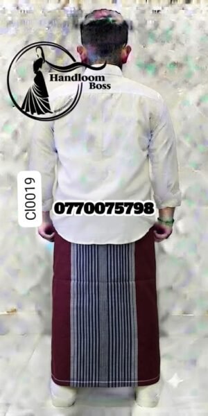 Maroon Handloom Cotton Sarong cl0019