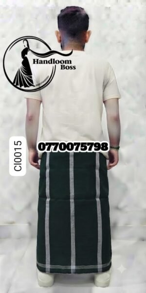 Dark Green Handloom Cotton Sarong cl0015