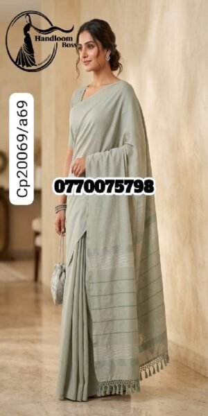 Best Light Off Green Handloom Cotton Saree cp20069/a69