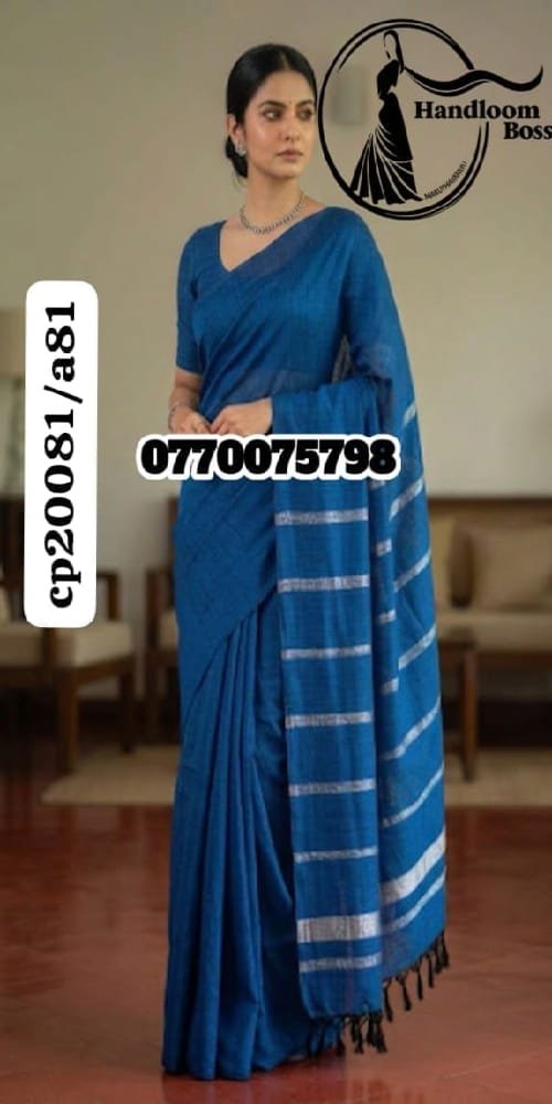 Best Peacock Blue Handloom Cotton Saree cp20081/a81 Best Peacock Blue Handloom Cotton Saree cp20081/a81