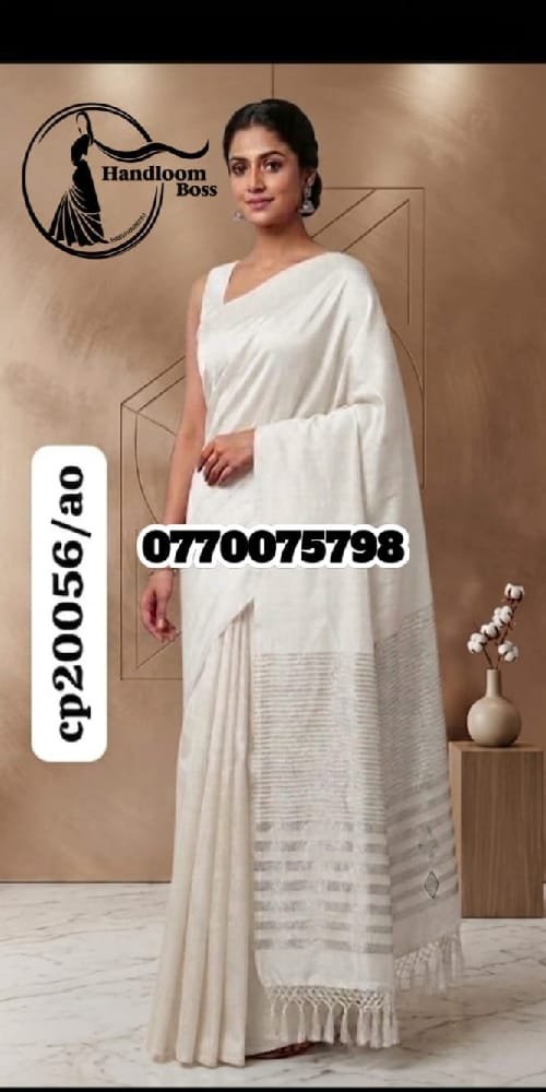 Best White Handloom Cotton Saree cp20056/a0 Best White Handloom Cotton Saree cp20056/a0