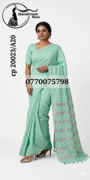 Light Green Handloom Cotton Saree cp20023/a20