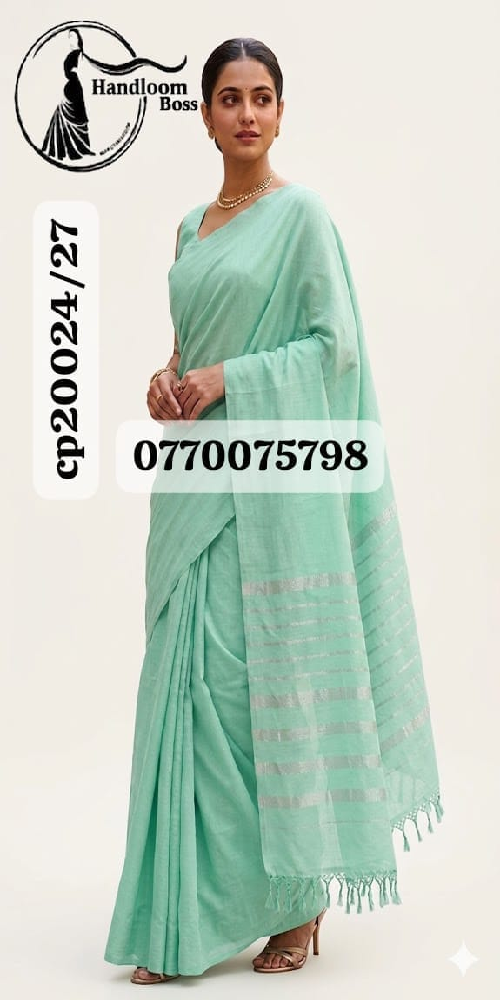 Light Green Handloom Cotton Saree cp20024/a27 Light Green Handloom Cotton Saree cp20024/a27