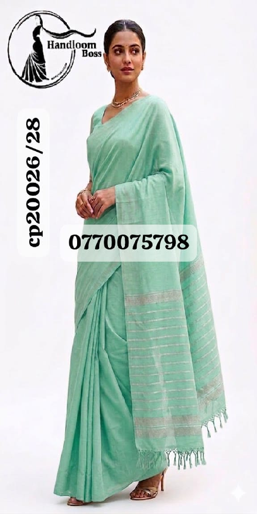 Light Green Handloom Cotton Saree cp20026/a28 Light Green Handloom Cotton Saree cp20026/a28