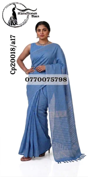 Mid Blue Handloom Cotton Saree cp20018/a17