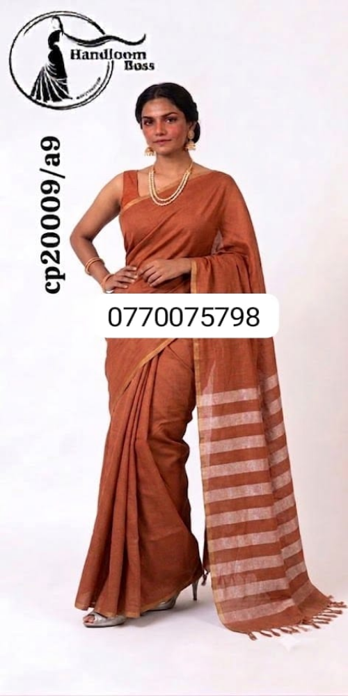 Mustard Brown Handloom Cotton Saree cp20009/a9 Mustard Brown Handloom Cotton Saree cp20009/a9