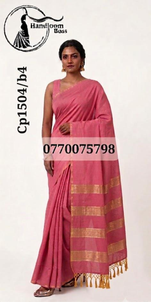 Pink Handloom Cotton Saree cg1504/b4 Pink Handloom Cotton Saree cp1504/b4
