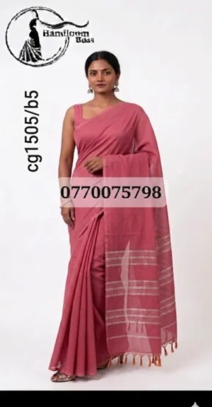 Pink Handloom Cotton Saree cg1505/b5