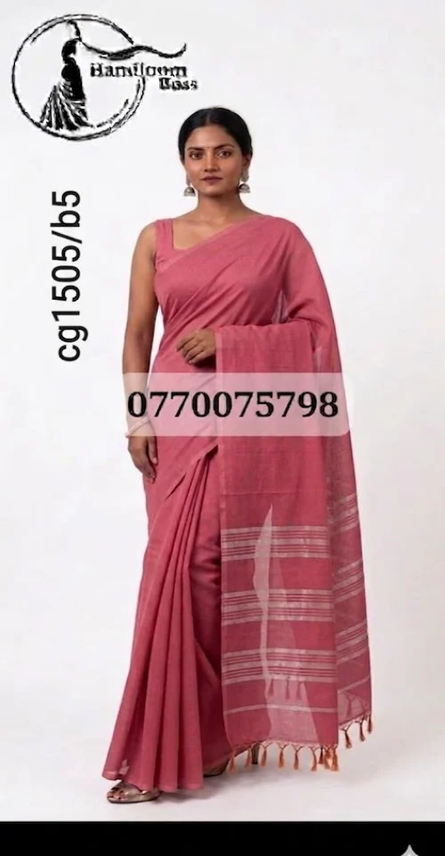 Pink Handloom Cotton Saree cg1505/b5 Pink Handloom Cotton Saree cg1505/b5