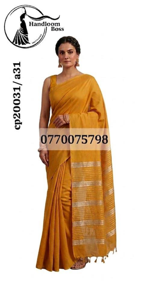 Mustard Handloom Cotton Saree cp20031/a31 Mustard Handloom Cotton Saree cp20031/a31