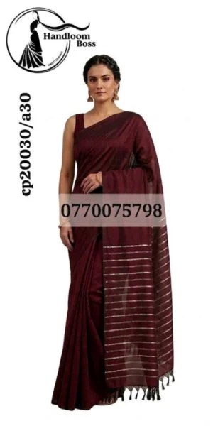 Maroon Handloom Cotton Saree cp20030/a30