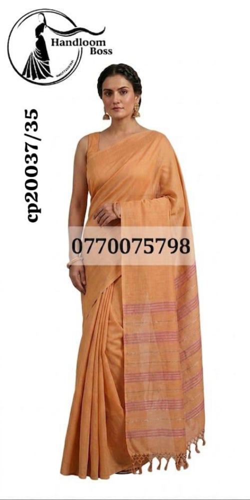 Dark Butter Handloom Cotton Saree cp20037/a35 Dark Butter Handloom Cotton Saree cp20037/a35