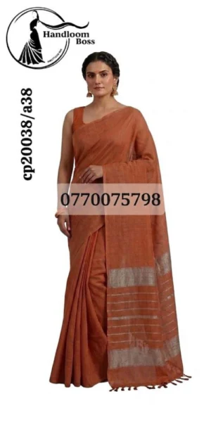 Dark Mustard Handloom Cotton Saree cp20038/a38
