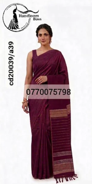 Maroon Handloom Cotton Saree cp20039/a39