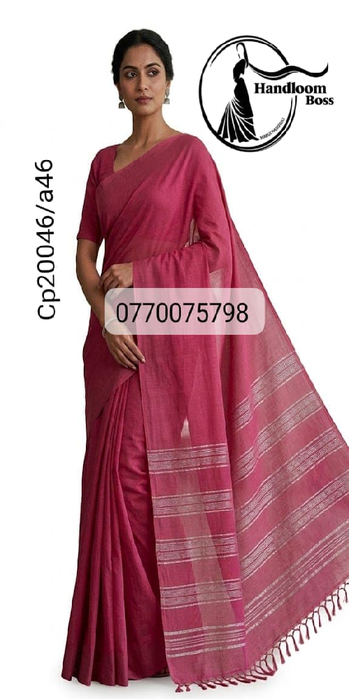 onion pink handloom cotton saree cp20046/a46 onion pink handloom cotton saree cp20046/a46
