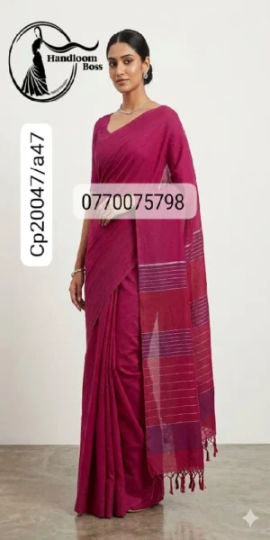majatha pink handloom cotton saree cp20047/a47