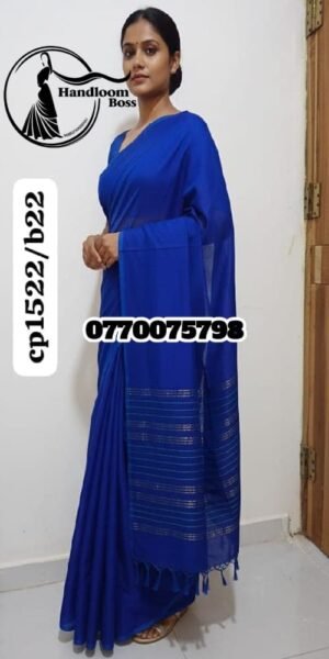 Best royal Blue Handloom Cotton Saree cp1522/b22
