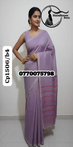 Best Purple Handloom Cotton Saree cp1506/b06