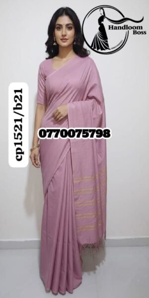 Best Light Onion Handloom Cotton Saree cp1521/b21
