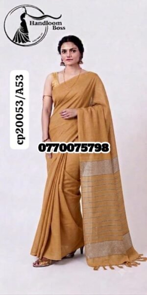 Best Mustard Handloom Cotton Saree cp20050/a50