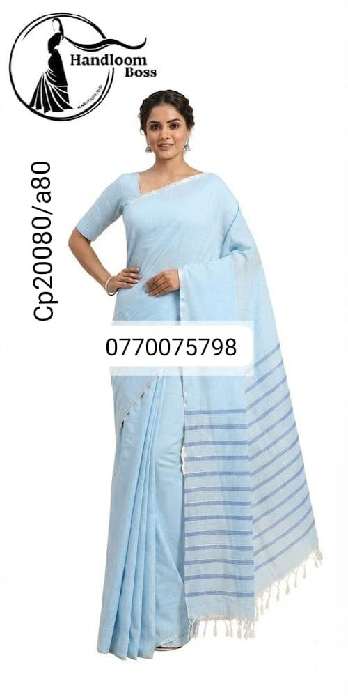 Light Blue Handloom Cotton Saree cp20080/a80 Best Light Blue Handloom Cotton Saree cp20080/a80