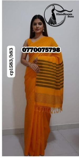 Best golden Yellow Handloom Cotton Saree cp1583/b83