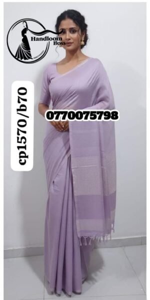 Best Lavender Handloom Cotton Saree cp1570/b70