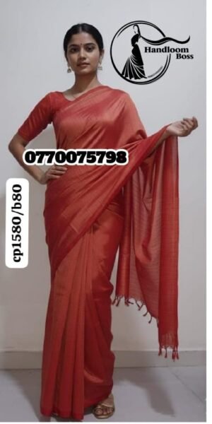 Best Orange Handloom Cotton Saree cp1580/b80