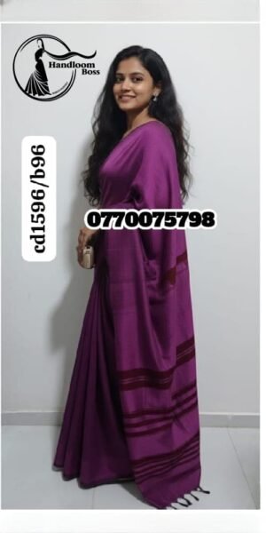 Elegance Magenta Purple Handloom Cotton Saree cd1596/b96
