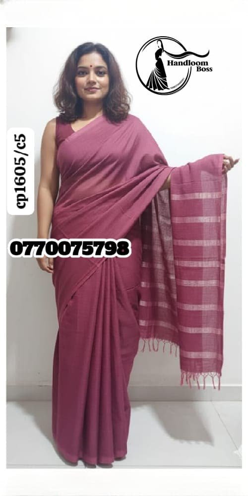 Elegance Light Maroon Handloom Cotton Saree cp1605/c5 Elegance Light Maroon Handloom Cotton Saree cp1605/c5