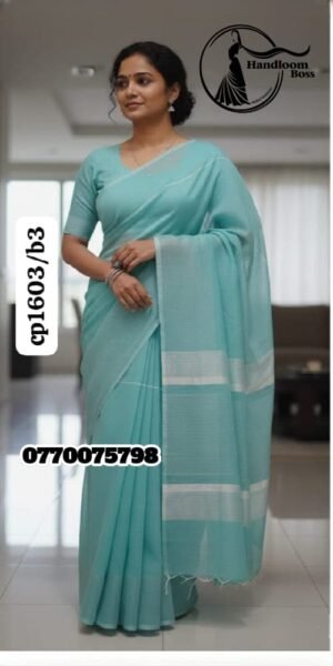 Elegance LIght Green Handloom Cotton Saree cp1603/b3